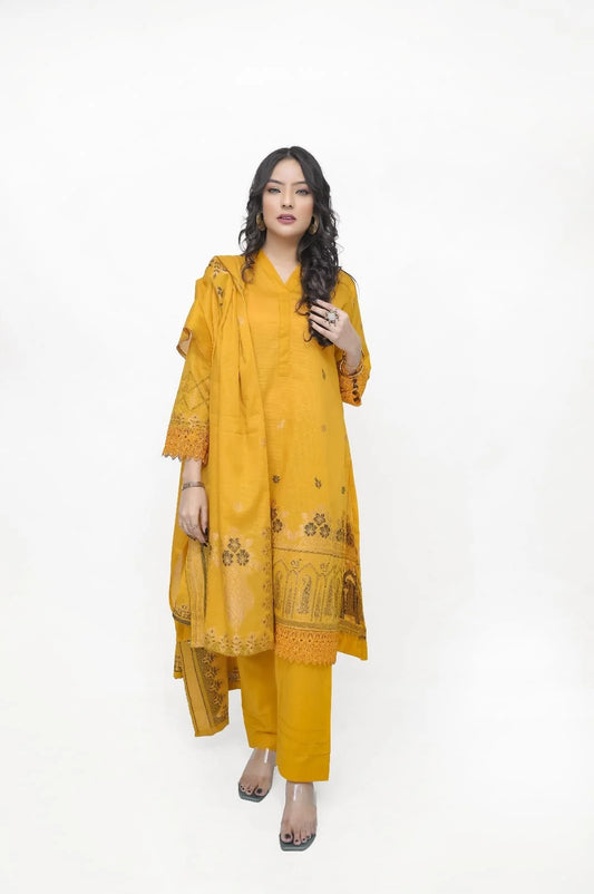 KHAADI Jacquard Bana Dora Premium Lawn 3 Piece