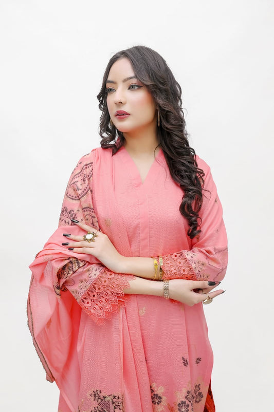 KHAADI Jacquard Bana Dora Premium Lawn 3 Piece