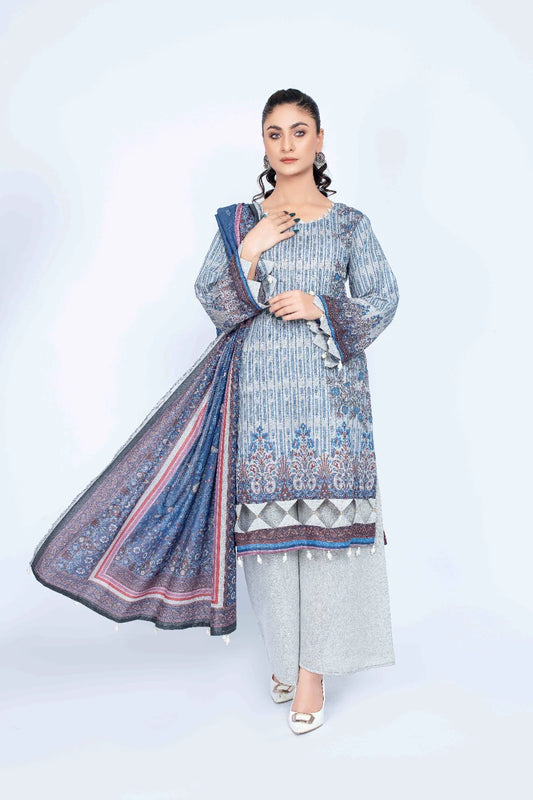 Bin Saeed Black Shemray Printed Lawn 3 Piece