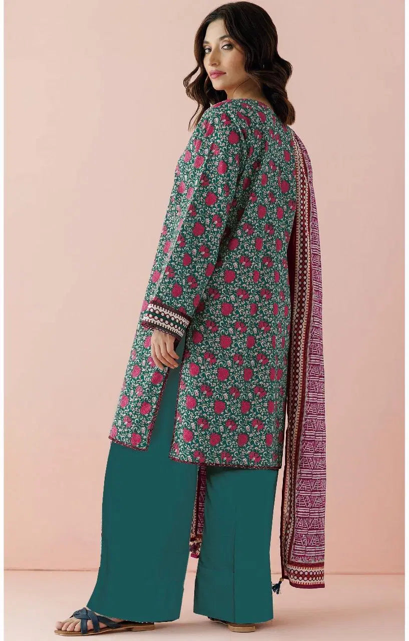 3 Piece Unstitched Printed Lawn Suit