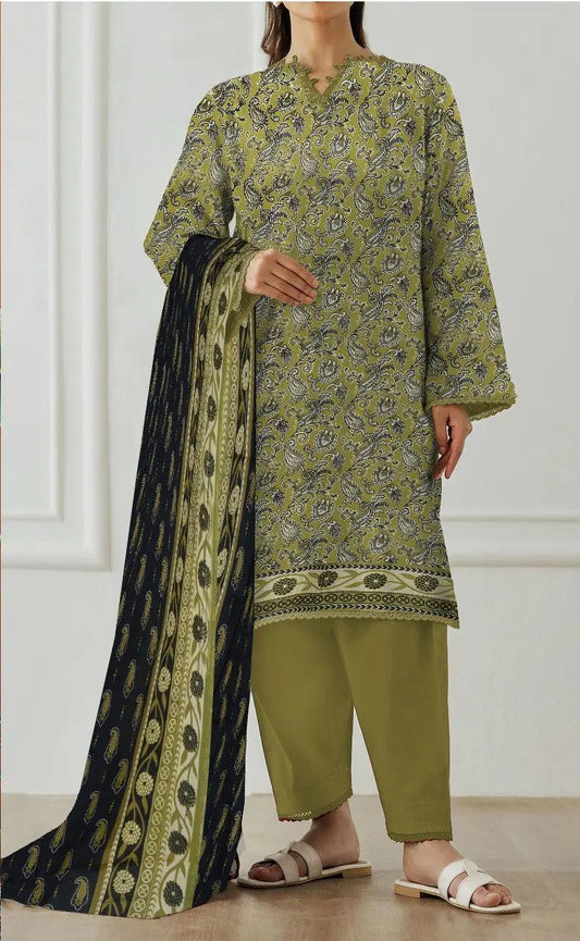 3 Piece Unstitched Printed Lawn Suit
