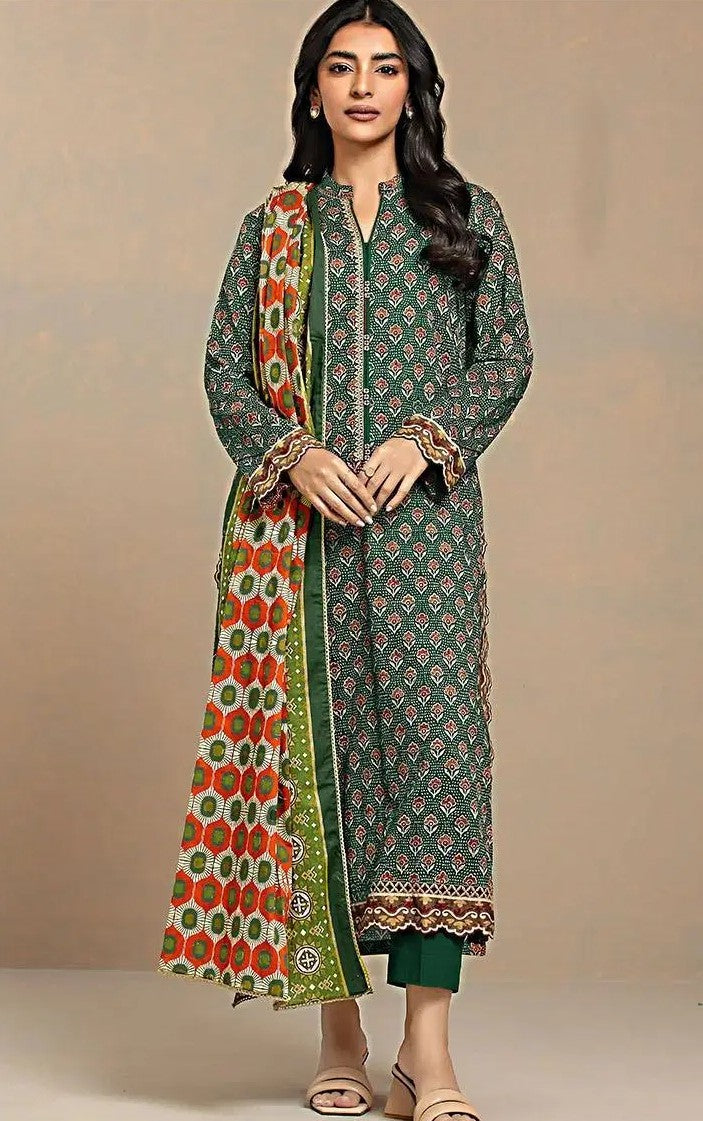 3 Piece Unstitched Printed Lawn Suit