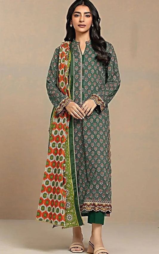 3 Piece Unstitched Printed Lawn Suit