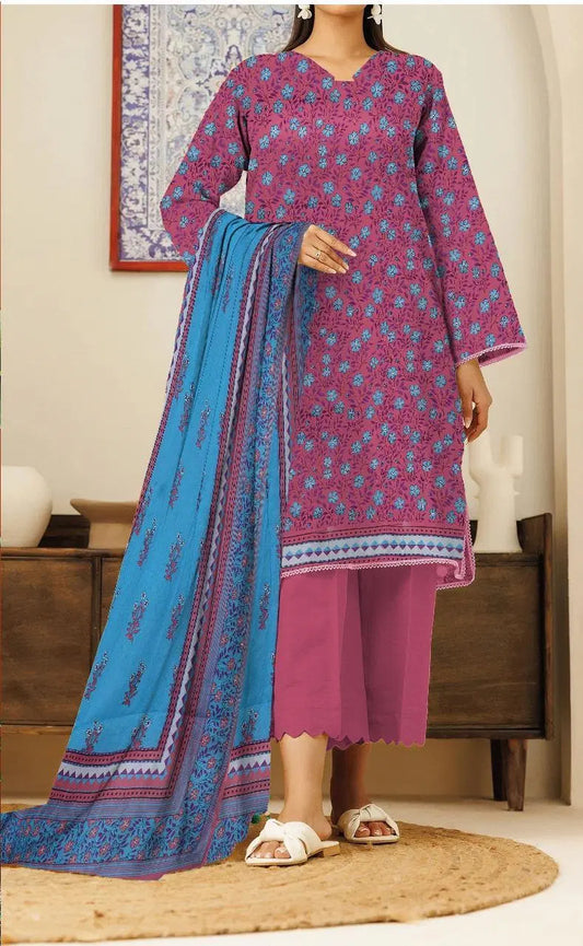 3 Piece Unstitched Printed Lawn Suit