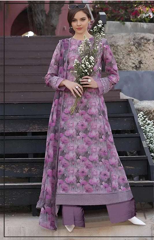 3 Piece Unstitched Printed Lawn Suit