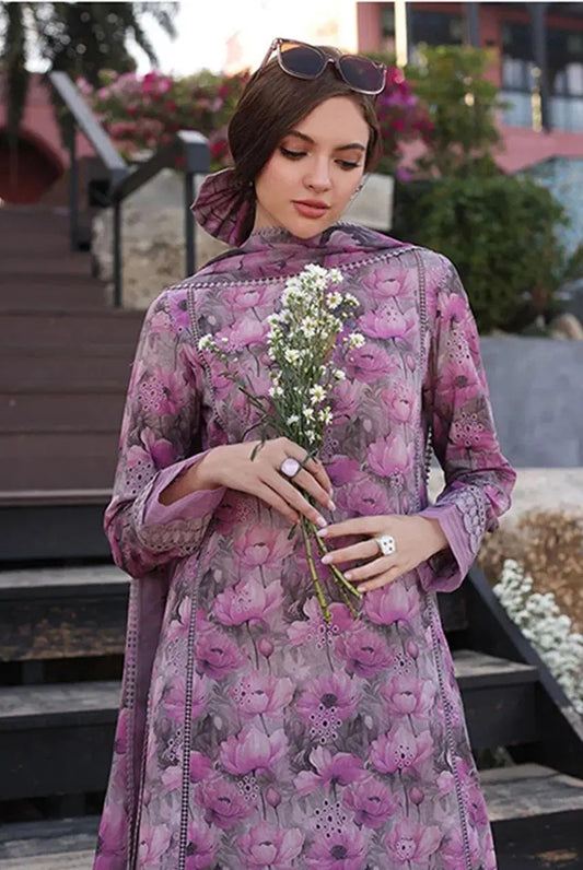 3 Piece Unstitched Printed Lawn Suit