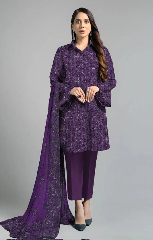 3 Piece Unstitched Printed Lawn Suit