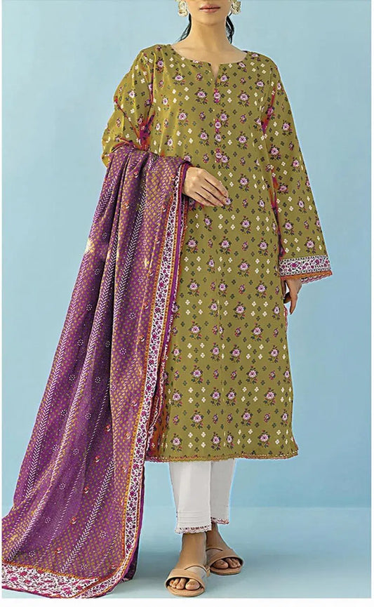 3 Piece Unstitched Printed Lawn Suit
