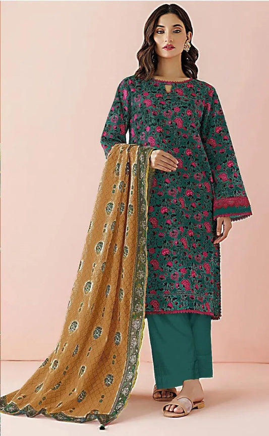 3 Piece Unstitched Printed Lawn Suit