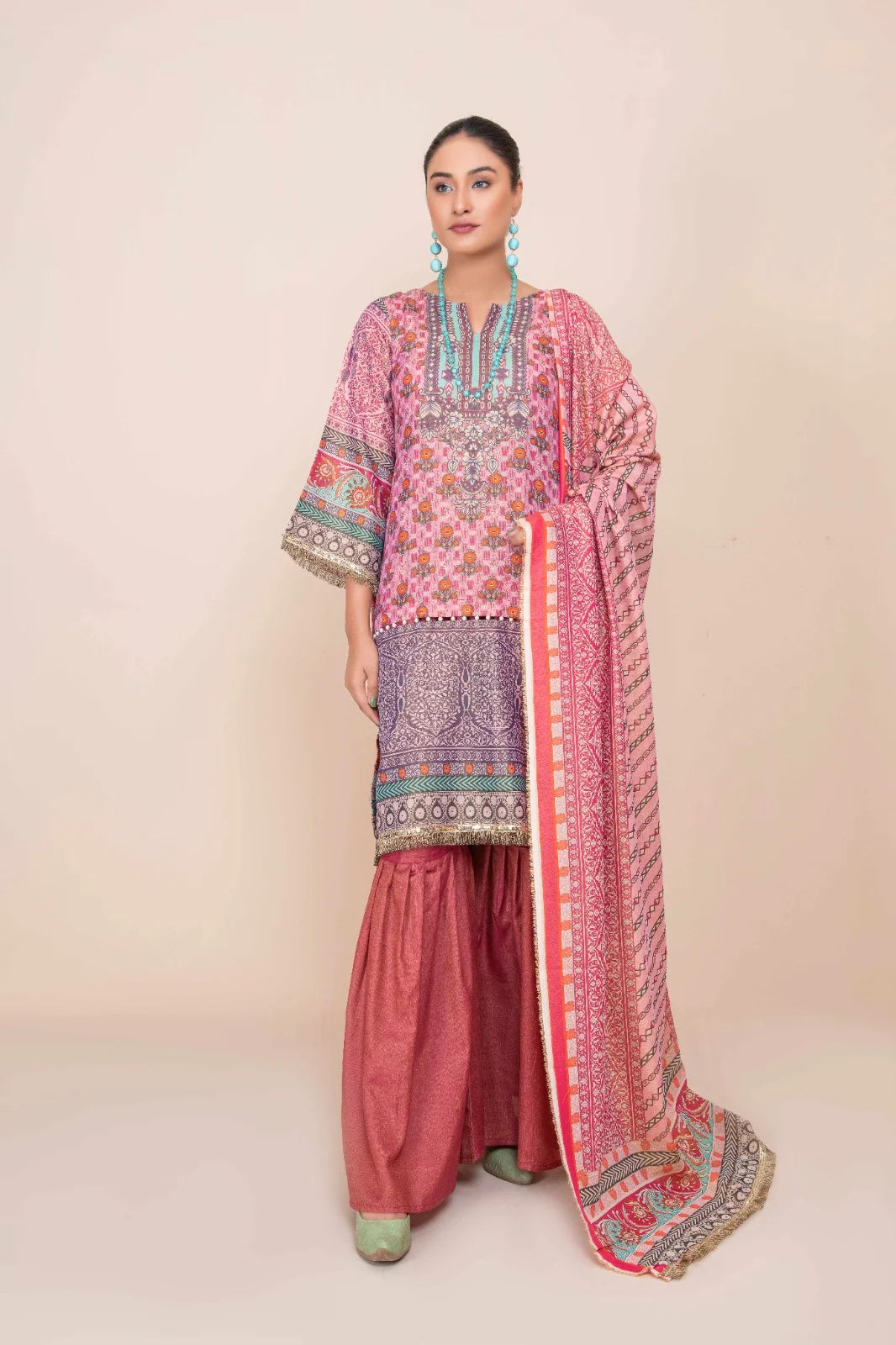 Lime Light Gold Printed Lawn 3 Piece