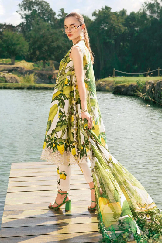 3-Piece Suit Off-White Unstitched Printed Lawn